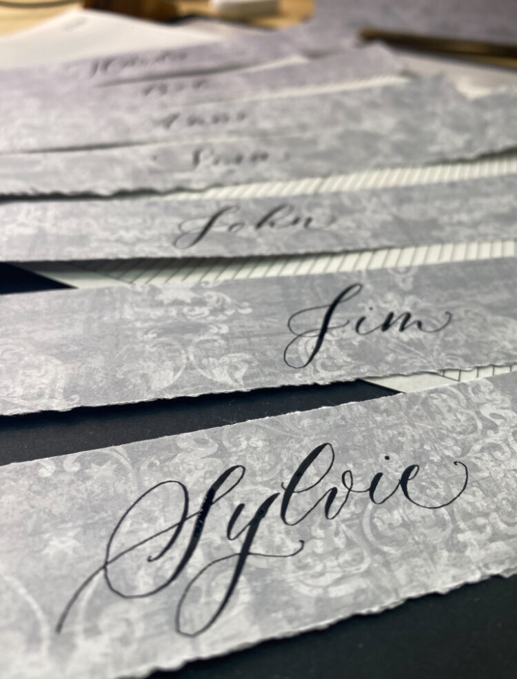 custom place card calligraphy  by Scribble Savvy from Washington DC