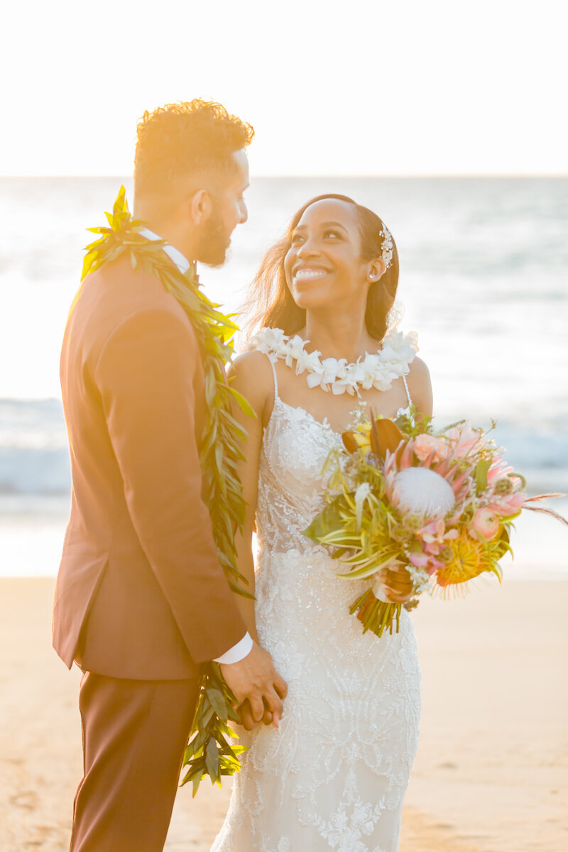 Big Island Beach Wedding photoshoot at sunset