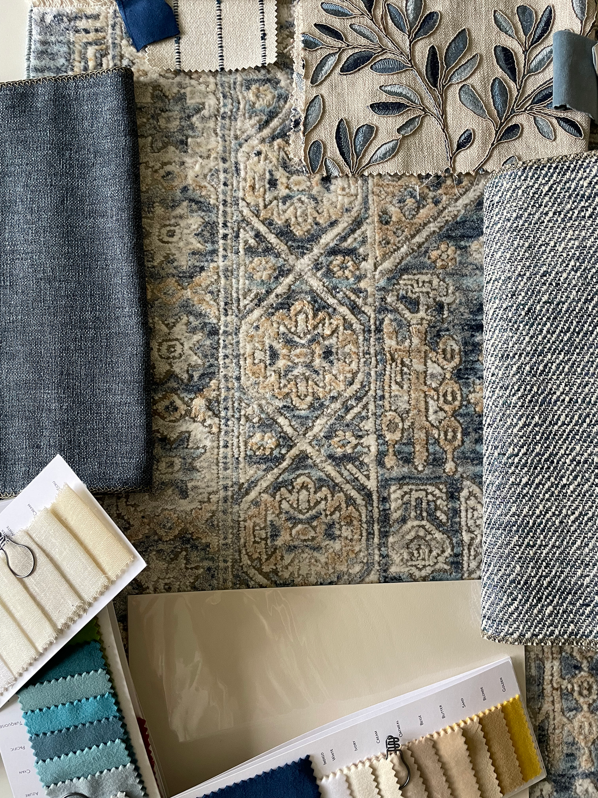 dusti j design moodboard blue and white