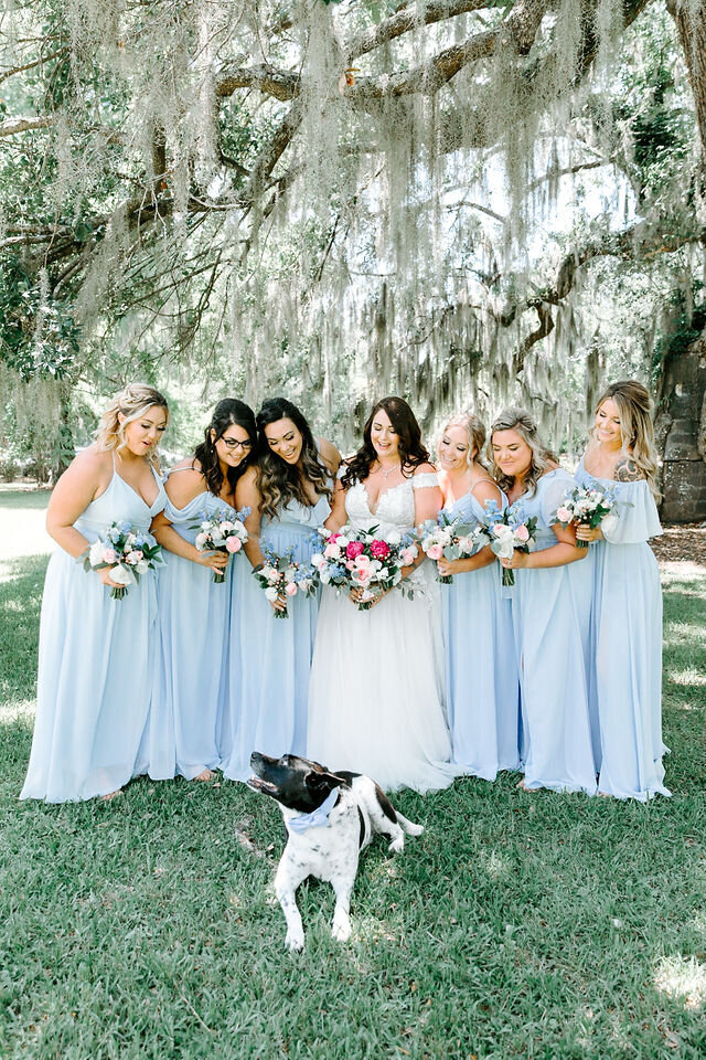 charleston wedding photographer bridesmaids photos at magnolia plantation
