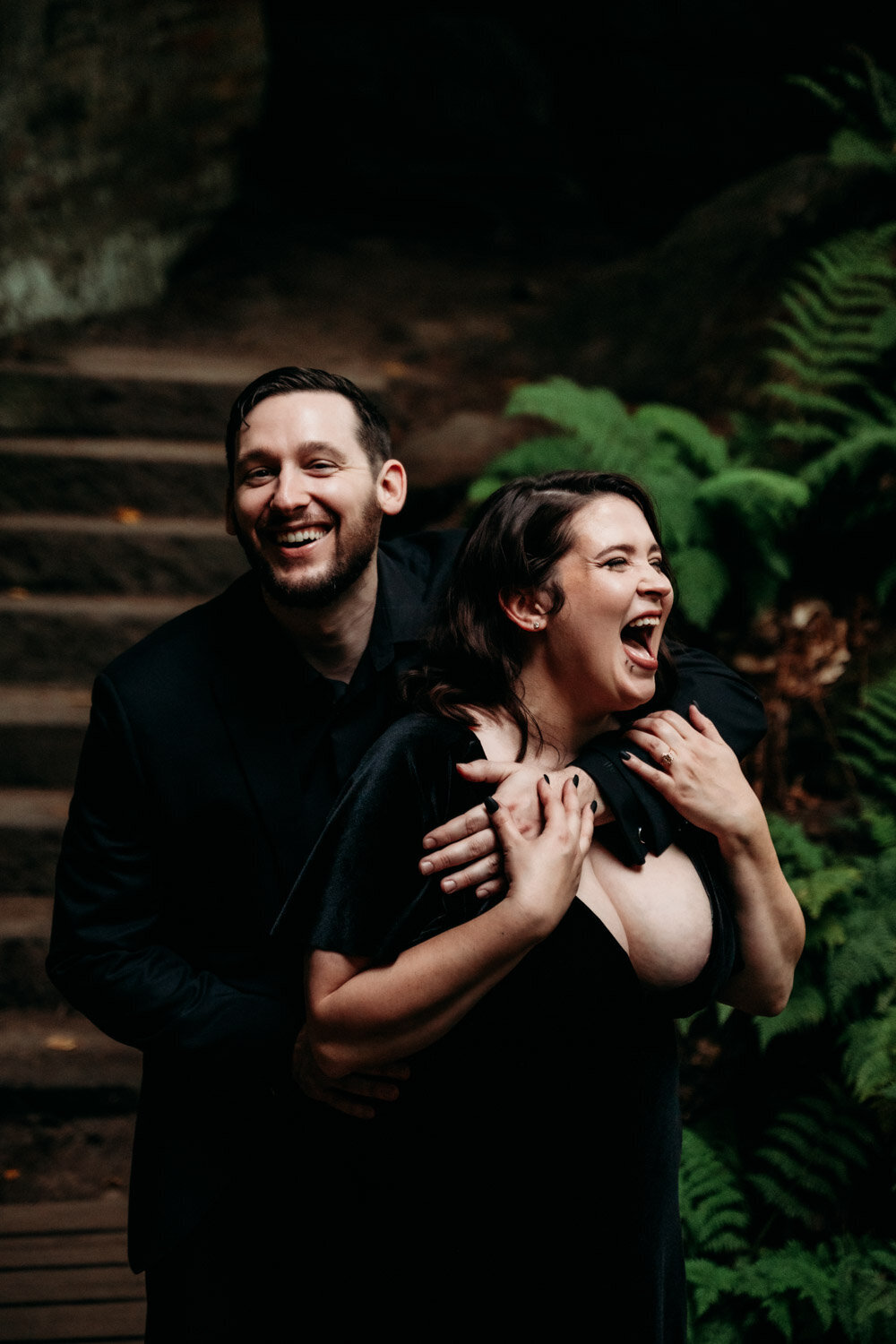 Elopement duo laughs at Cuyahoga Valley National Park