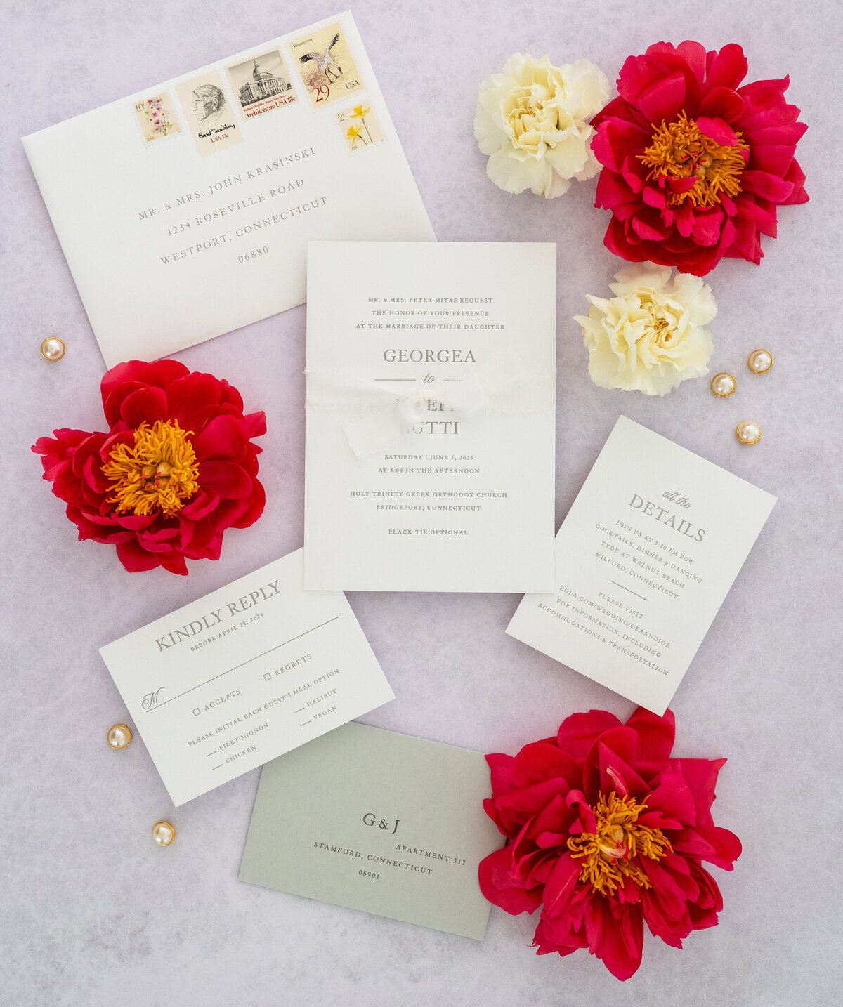 simple gray and white wedding suite