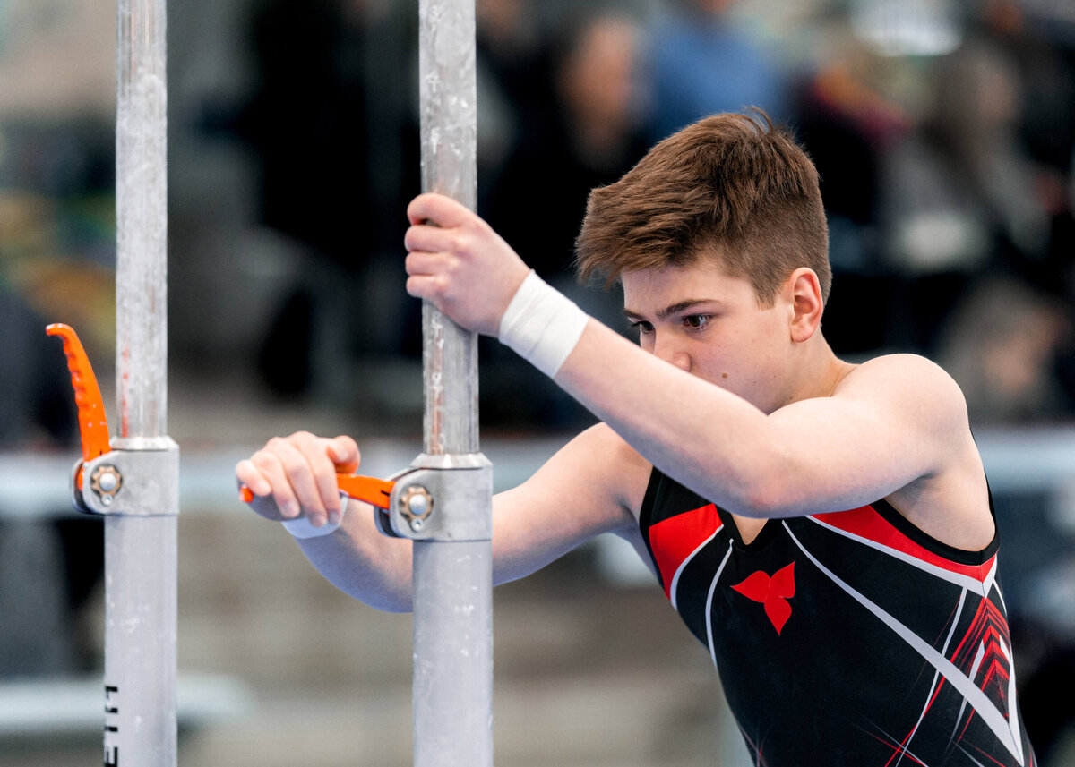 Photo by Luke O'Geil taken at the 2023 inaugural Grizzly Classic men's artistic gymnastics competitionA9_00686