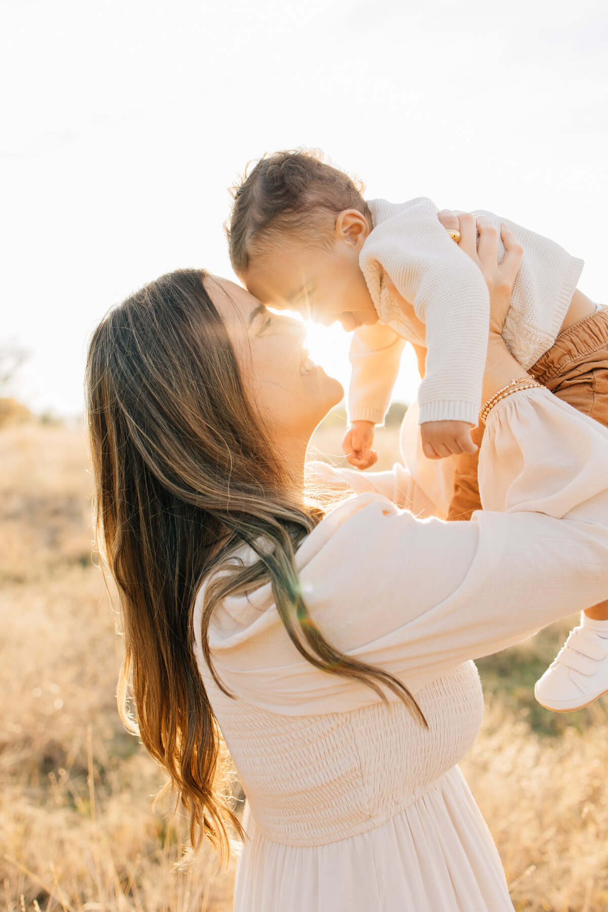 Golden hour motherhood image taken in Flower Mound, TX
