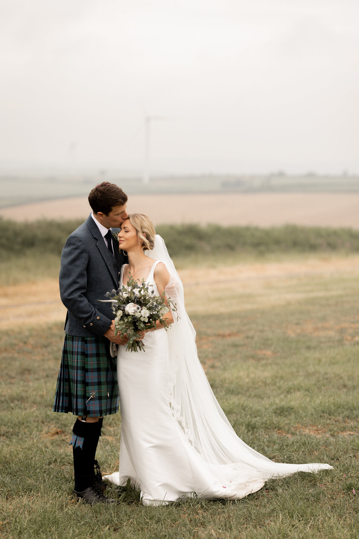 Editorial couple portraits at Devon wedding