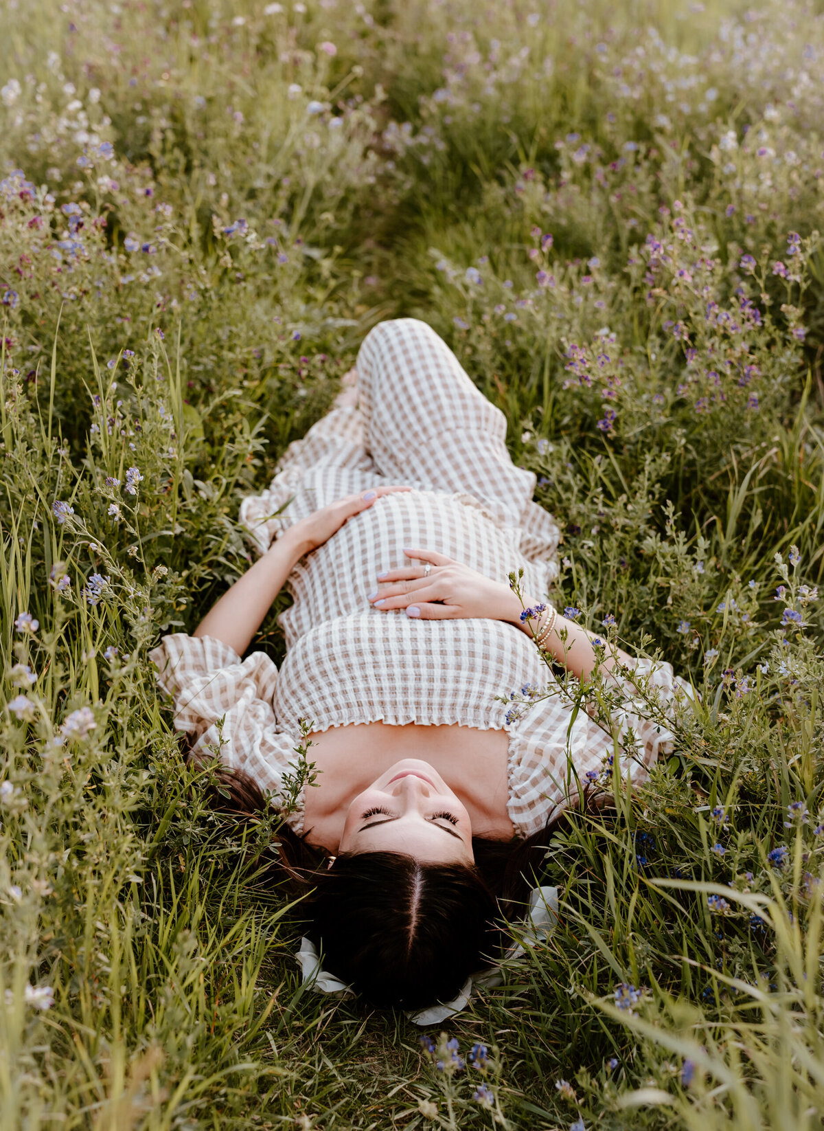 Maternity Pregnant Woman in field