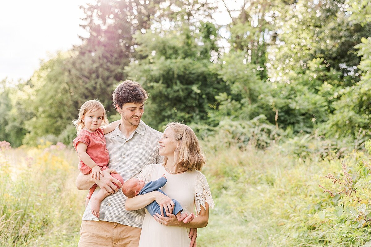 Outside  Newborn Photo Session with Sara Sniderman Photography  at Heard Farm Conservation Land, Wayland Massachusetts