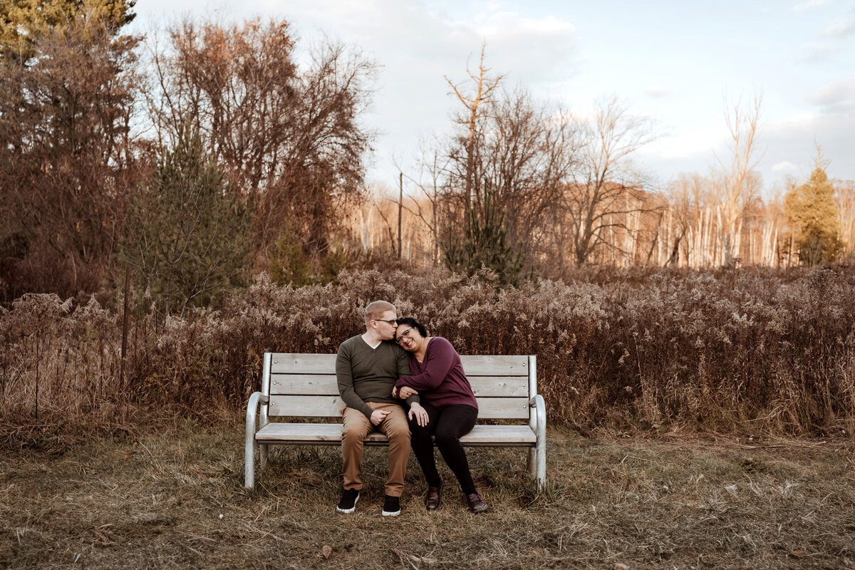 Couple sitting on a bench