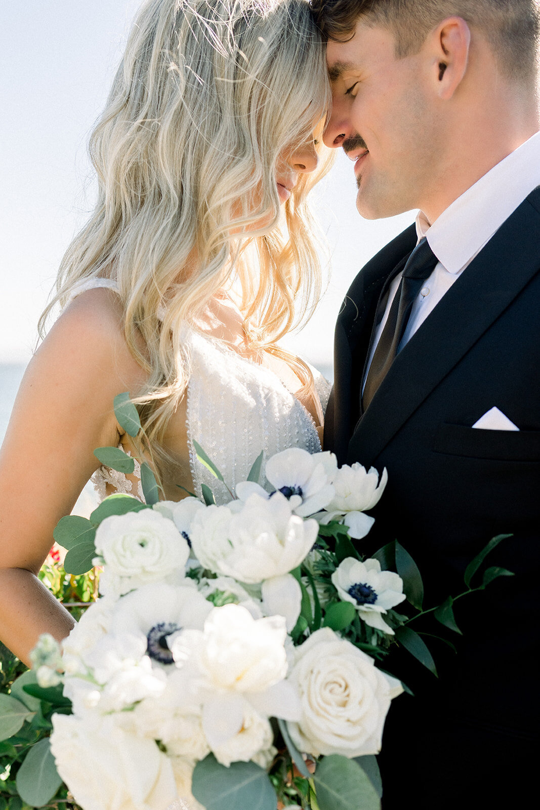 Bride and Groom Dolphin Bay Resort in Pismo Beach, CA