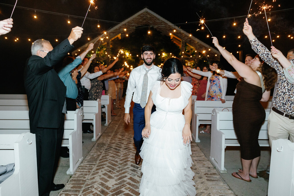 New Orleans Wedding Photographer Sparkler Exit  Reception