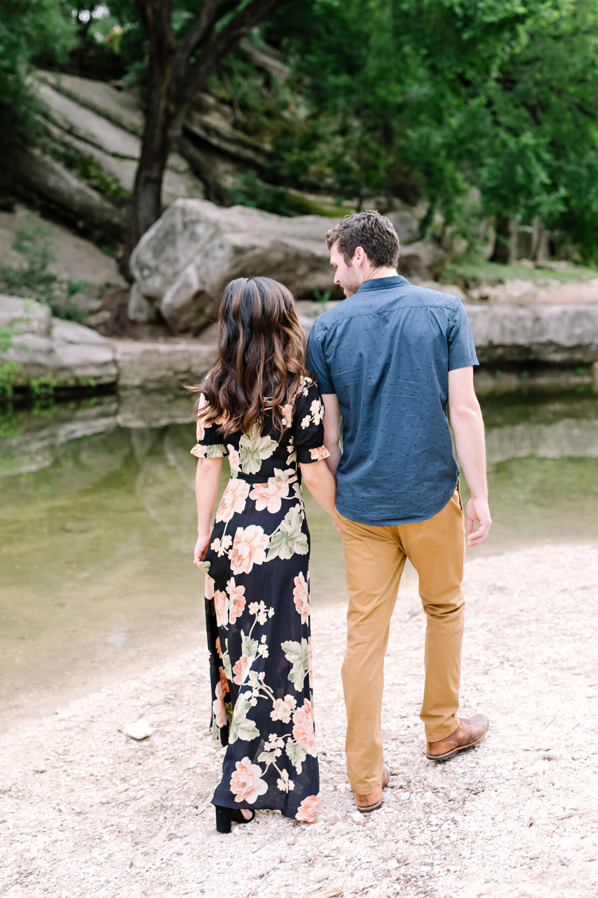 An outdoor engagement session at Bull Creek Park
