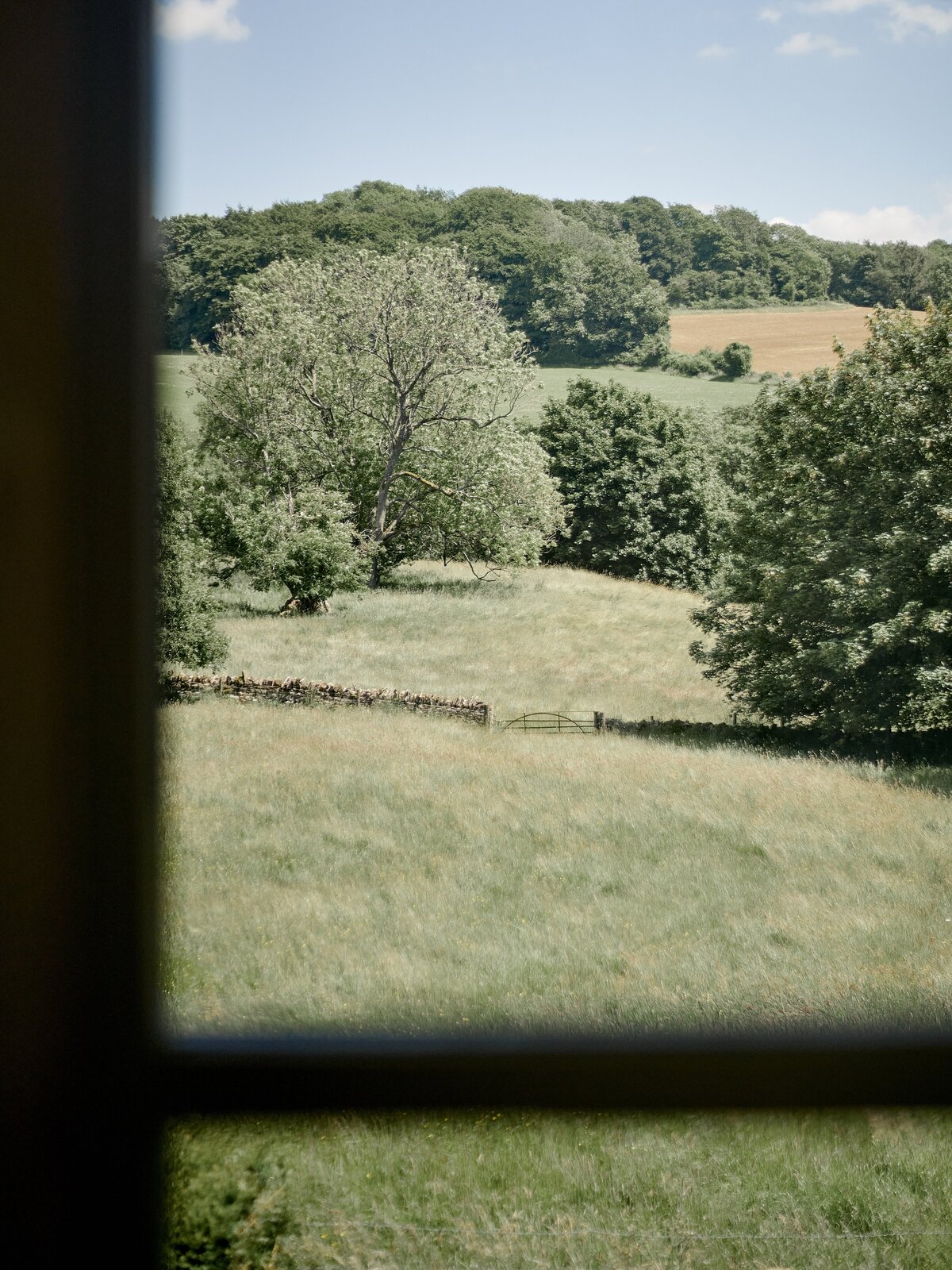 Views from the master bedroom overlooking the sunny cotswold countryside