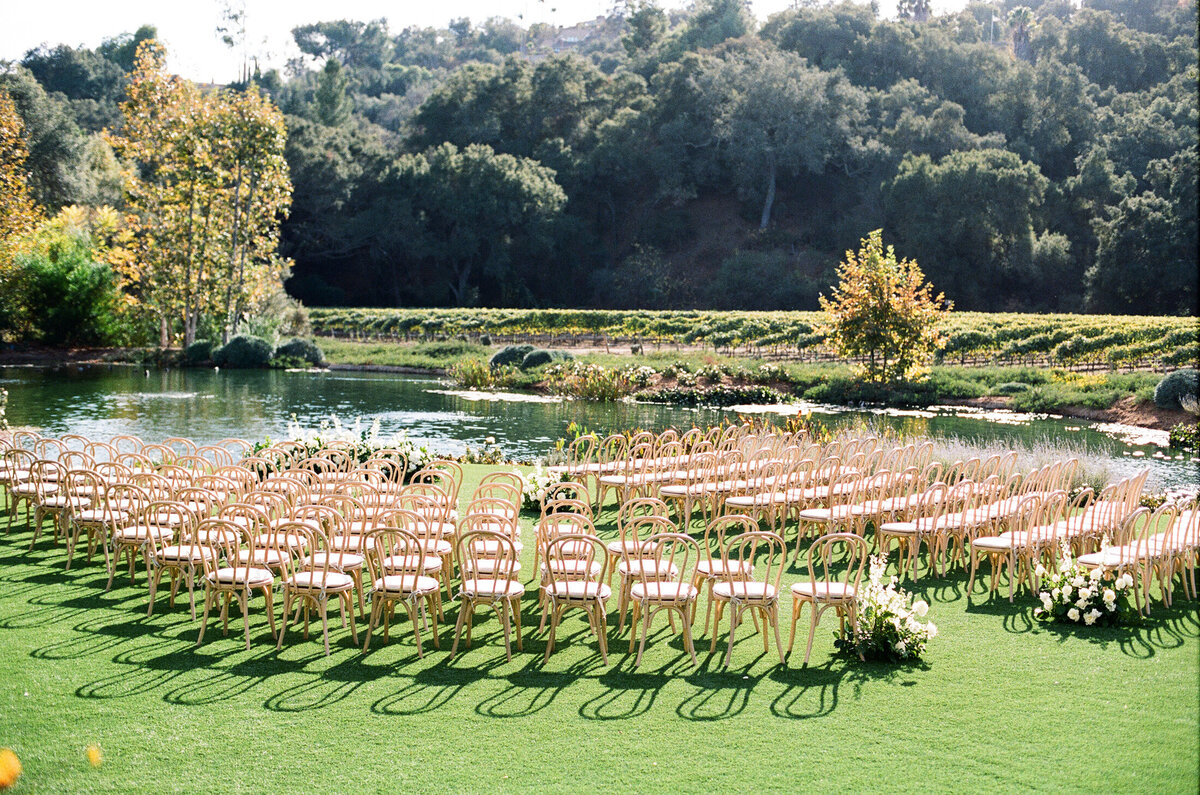 wedding ceremony site on 35mmfilm at Monserate Winery in Fallbrook ca