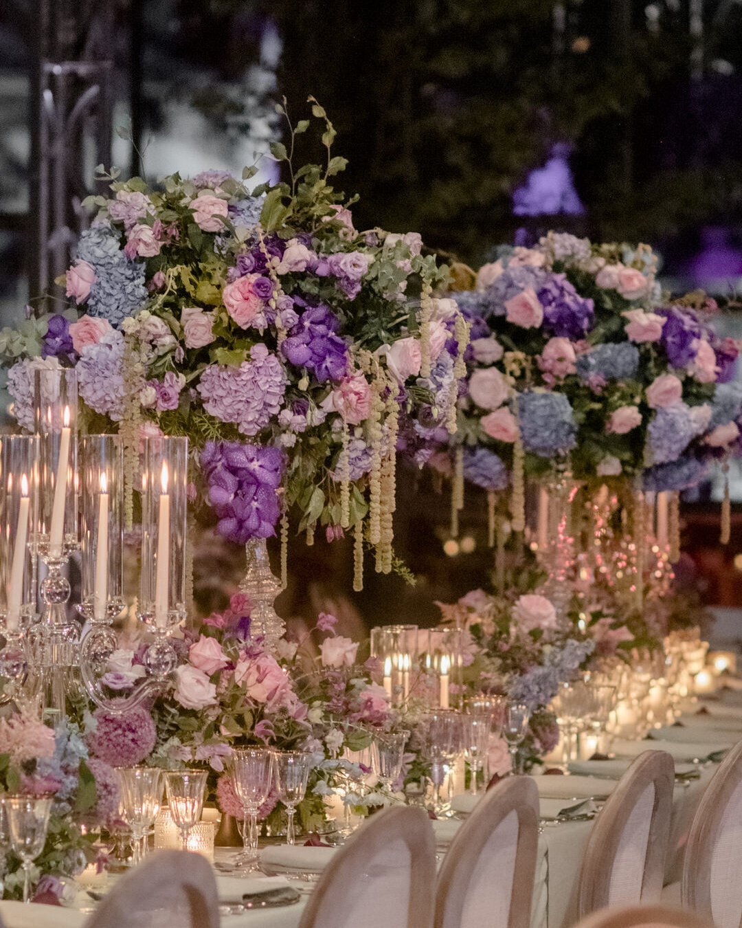 Paris Destination Wedding at Chateau de Chantilly by Alejandra Poupel Events flowers dinner table 