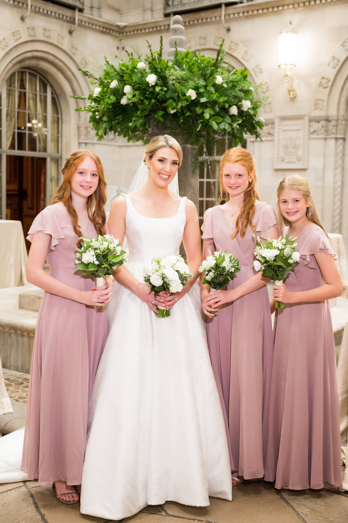 bride and bridesmaid wedding photo duquesne club