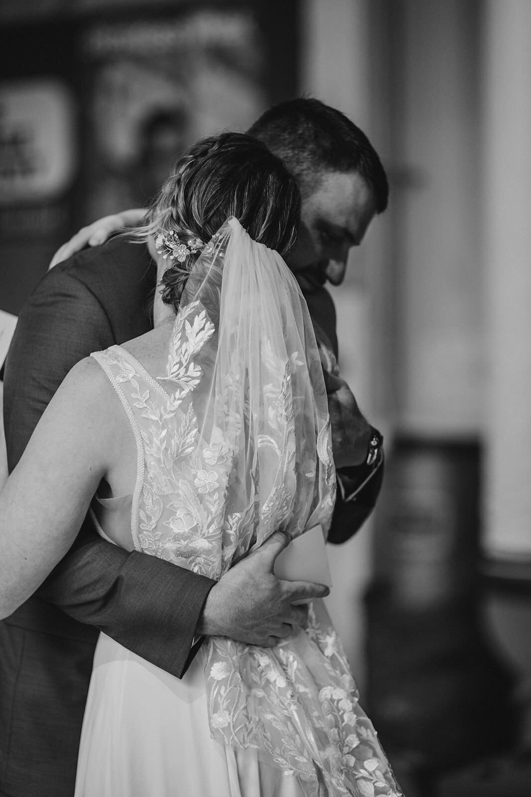 Two people hugging