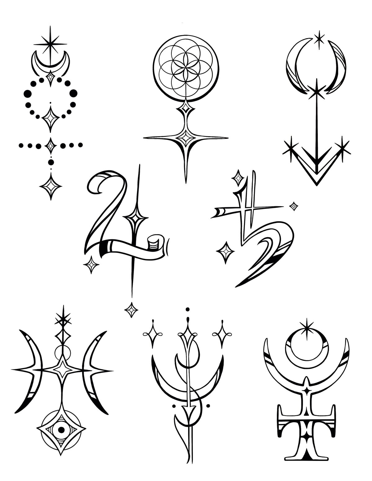planetarysymbolstattooarthayleymoranhaylohealingartscharlottencalchemy