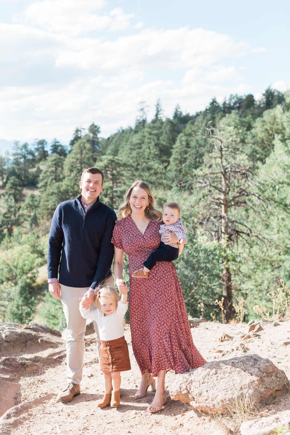 A family of four at Mount Falcon Park for their mini session
