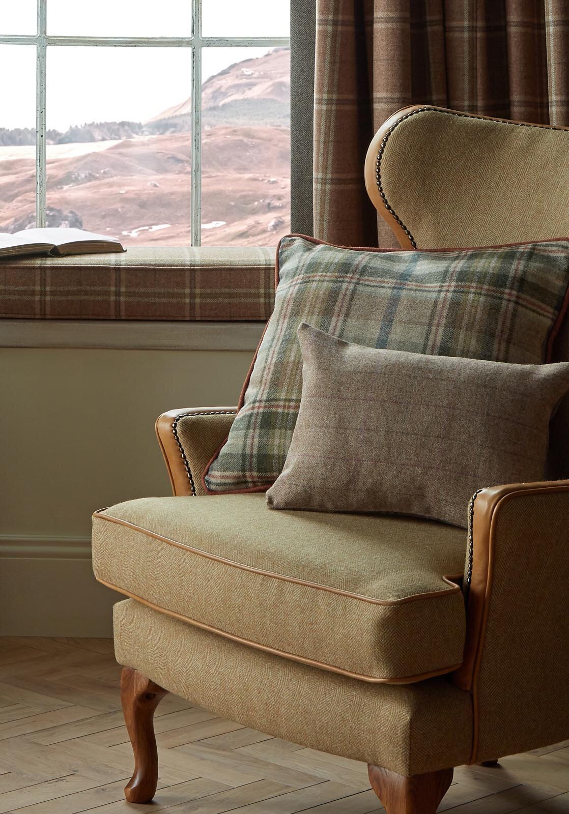 Herringbone Camel Armchair Cameo Lifestyle
