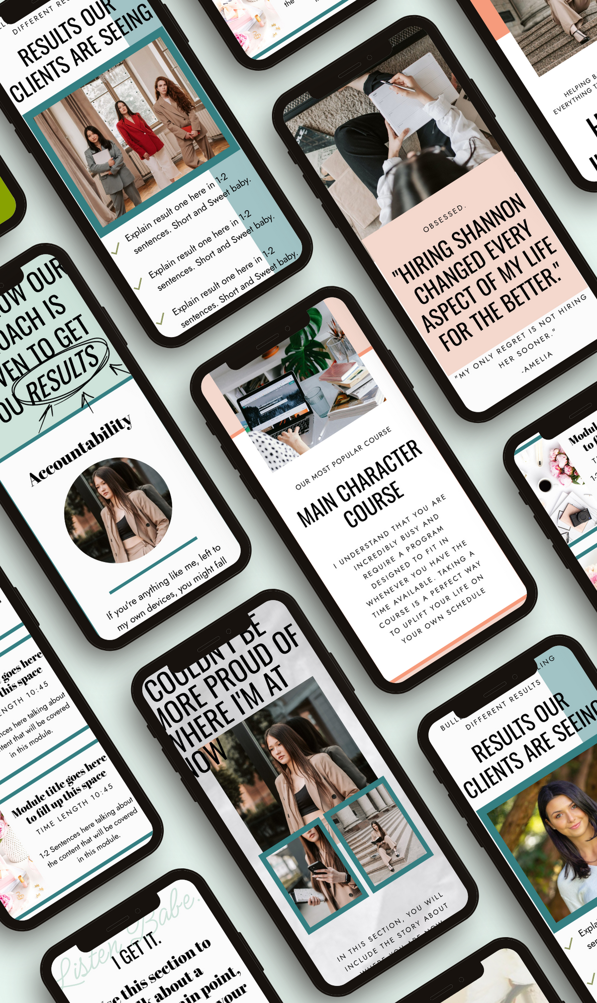 graphic that has multiple iPhones on it and the screens each show a screenshot from a website