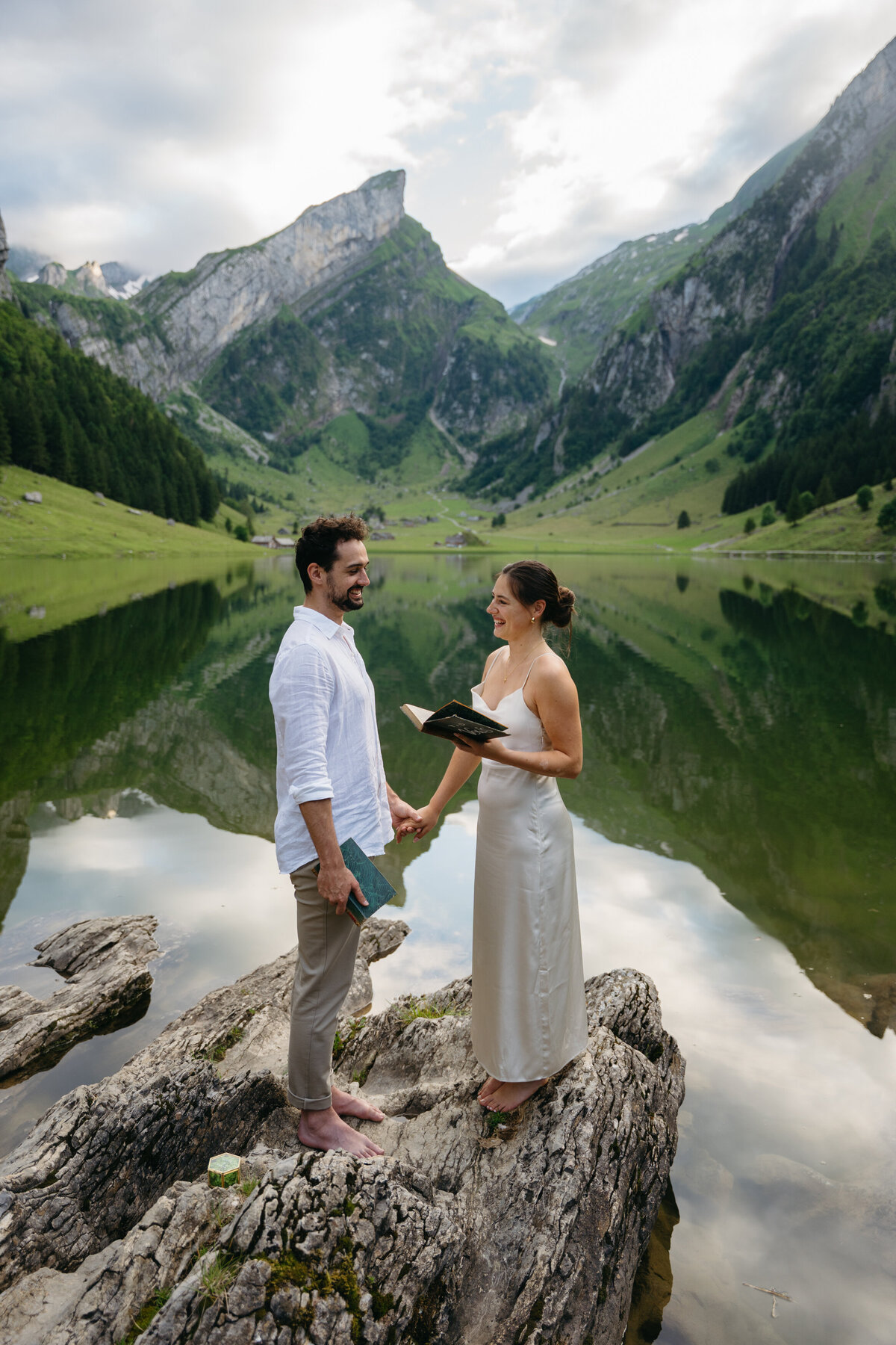 Switzerland Seealpsee lake elopement