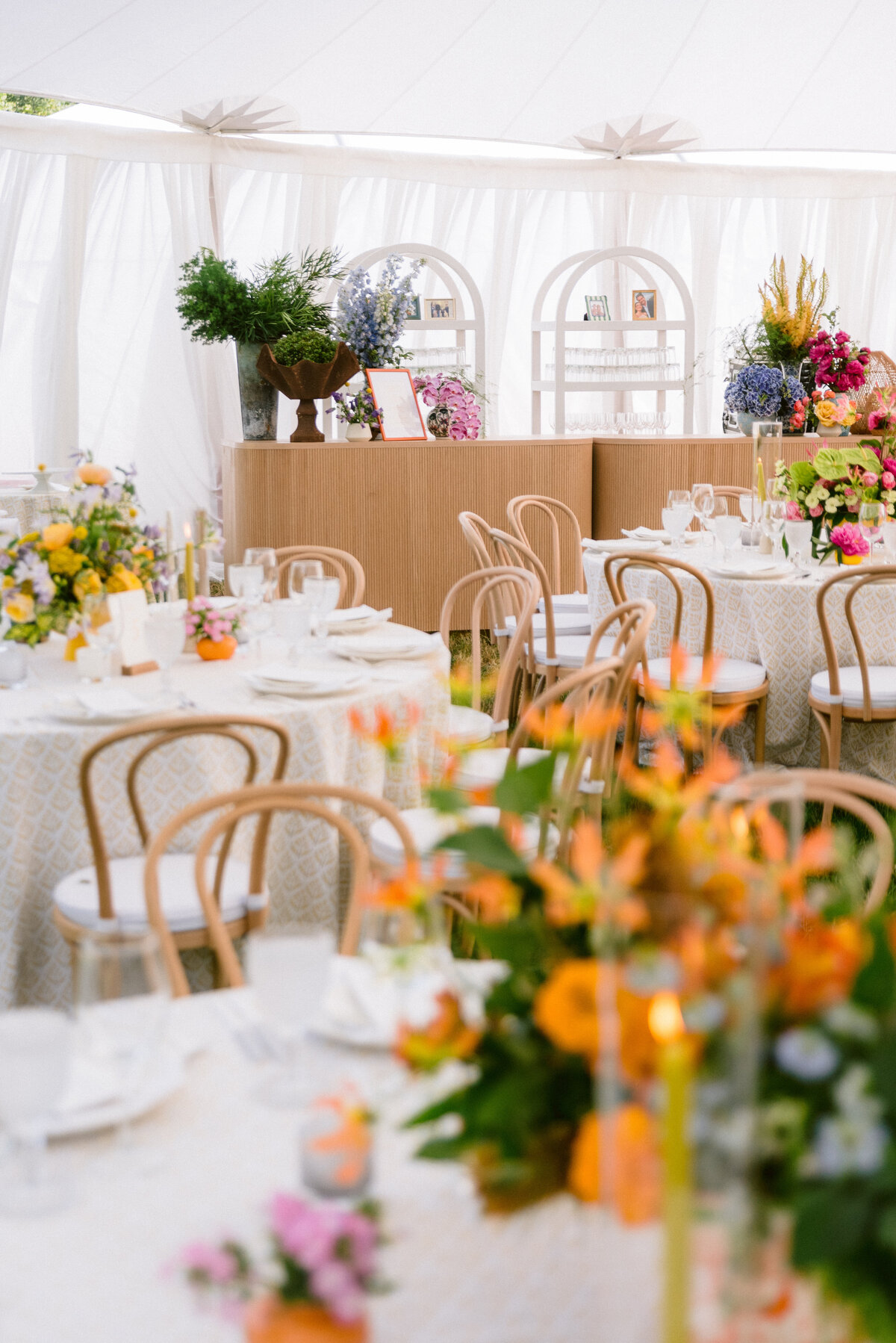 Summer tented wedding at Willow Hill in Connecticut by Gathered East