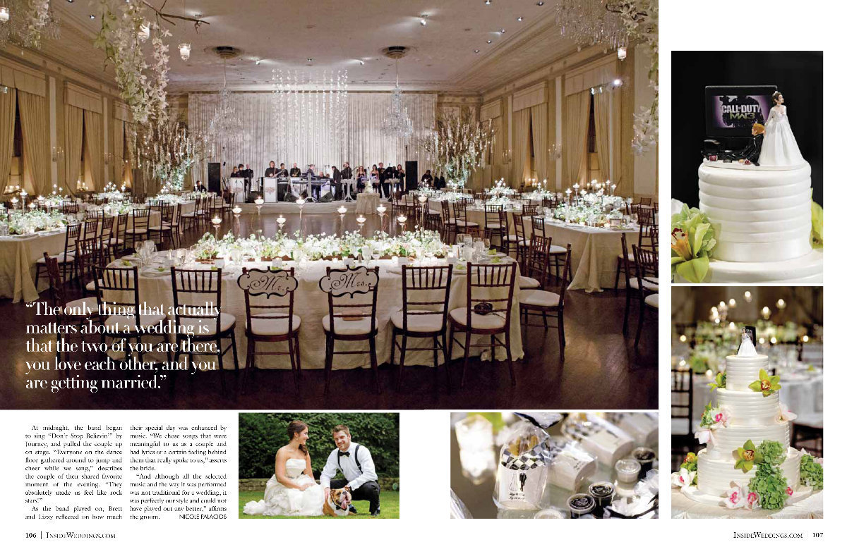 Ahhhhh!!!! So excited to see another one of our weddings in the Winter 2013 edition of Inside Weddings. Lizzy & Brett were happy to hear the news and we were thrilled for them. Their wedding was at one of my favorite venues in Chicago, The Standard Club, and was designed by Randy Schuster, their fabulous Event Planner. Thank you Walt, Art and Marilyn at Inside Weddings for selecting our wedding. It's such an honor to be featured in a magazine that is so wildly respected. Click here for a list of vendors.