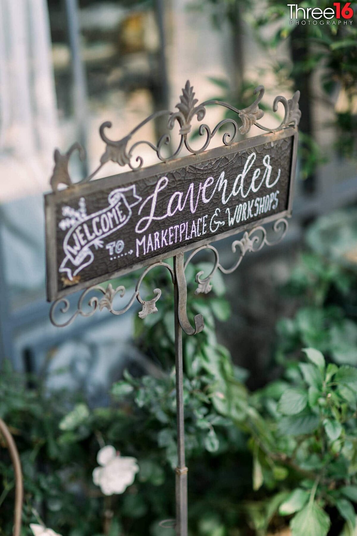 Welcoming sign to the Lavender Marketplace & Workshops wedding venue