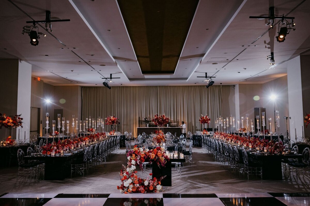 Philadelphia Four Seasons wedding reception with flowers by florist Sebesta Design