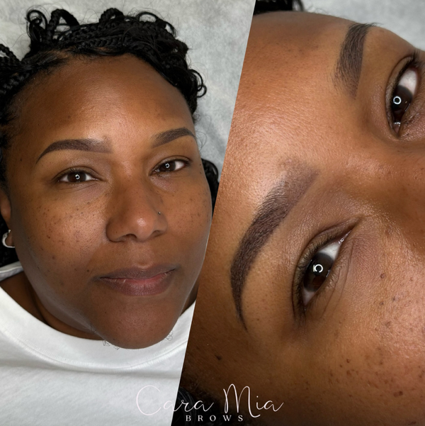 Ombre Powder Brows before and after