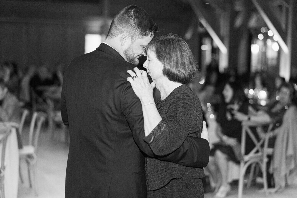 Groom dancing with mother at The Lake House on Canandaigua wedding