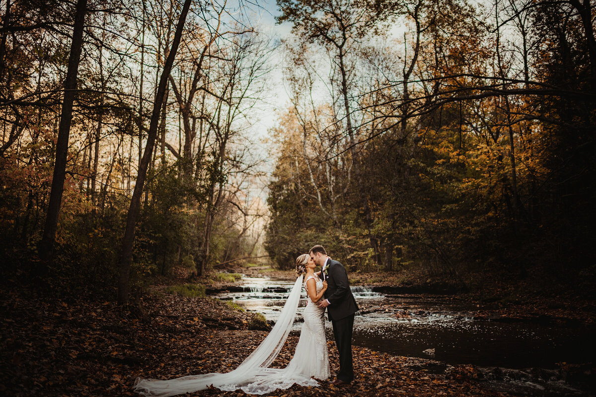 Fall Wedding Photo at Bairds Creek