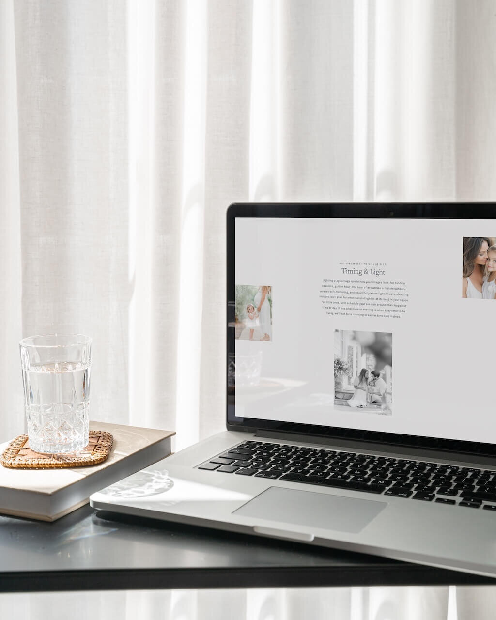 Mockup of Showit website template for photographers