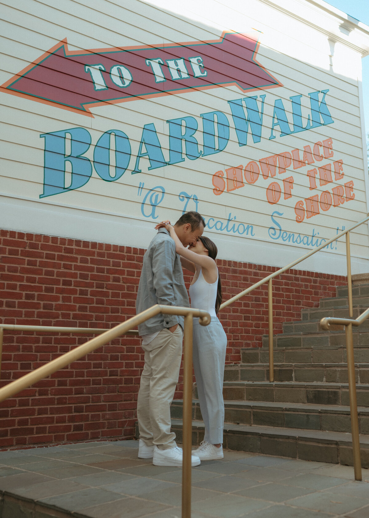 fun boardwalk engagement session