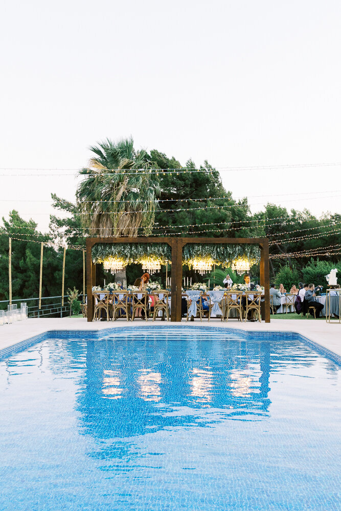 Villa wedding in Rhodes Greece with chandelier installations  (70)