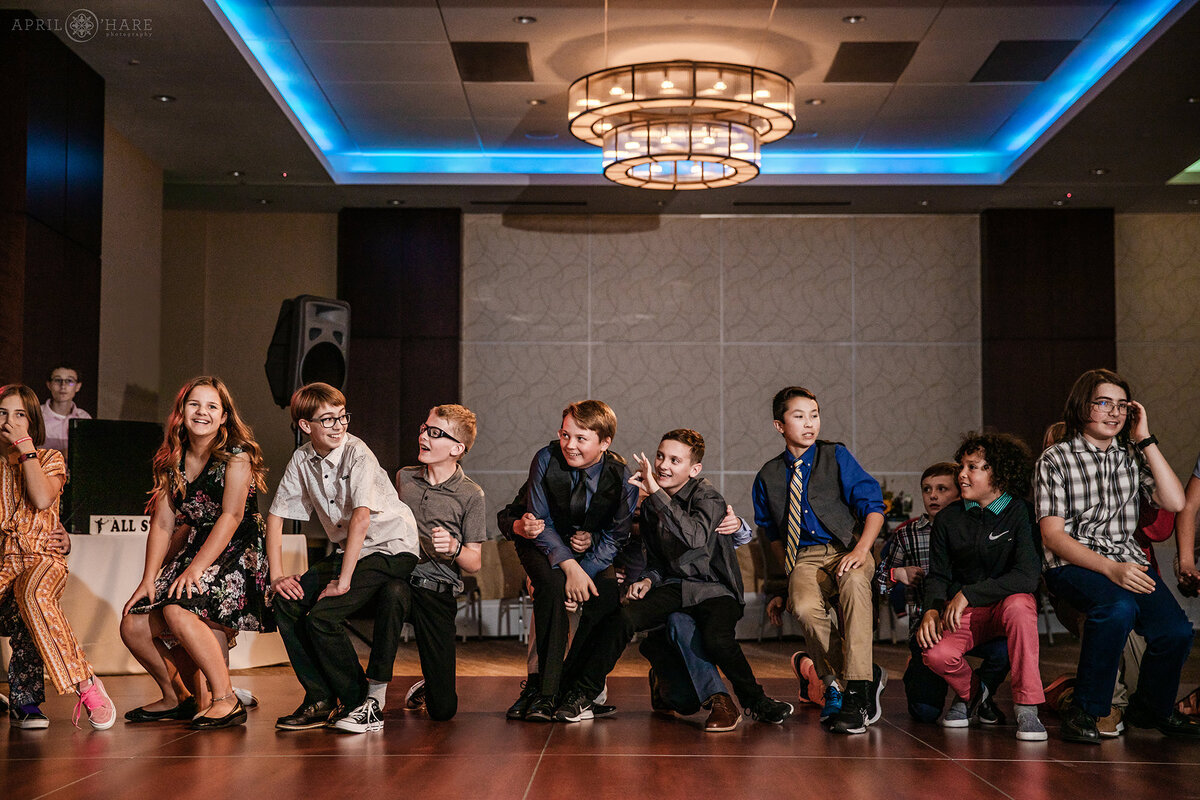Kids Playing Games at a Bar Mitzvah Party Reception in Colorado