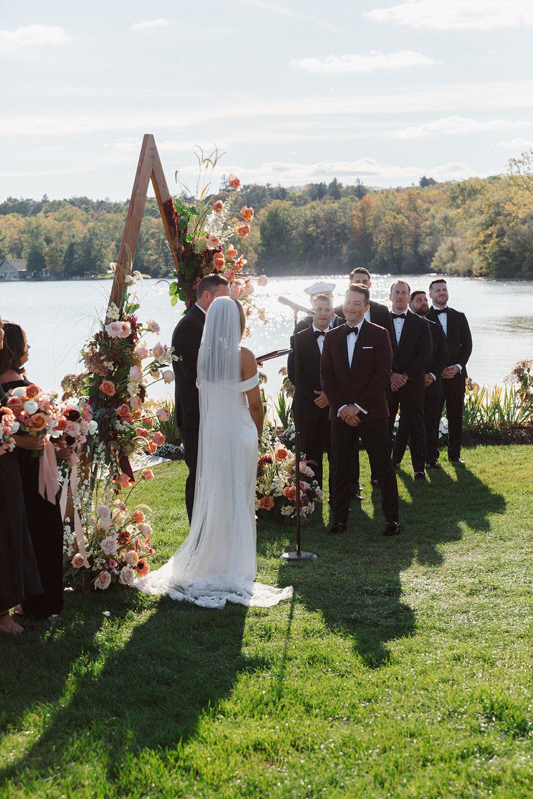 A wedding ceremony at The Lake House on Canandaigua 