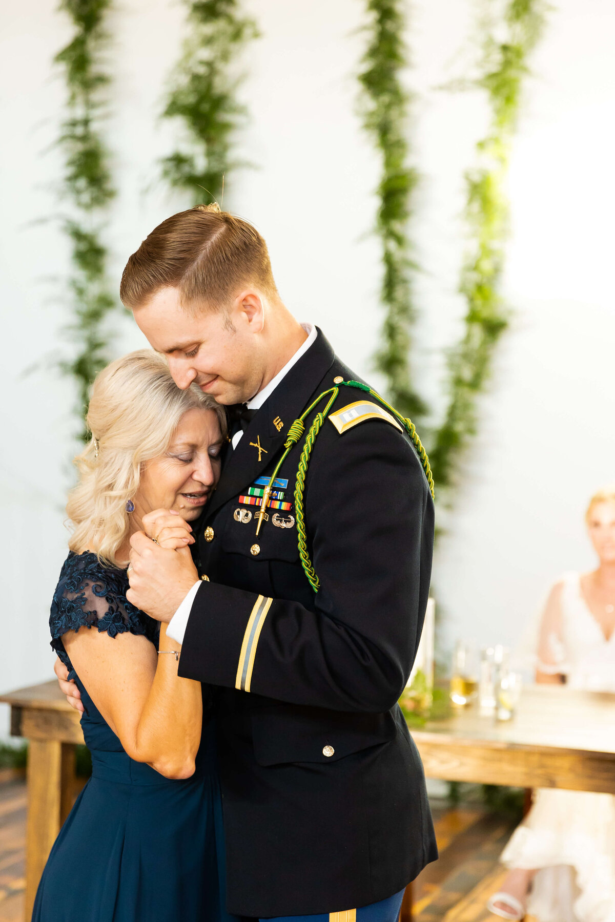 Mother and son dance at Fat Bottom Brewery wedding reception in Nashville, TN