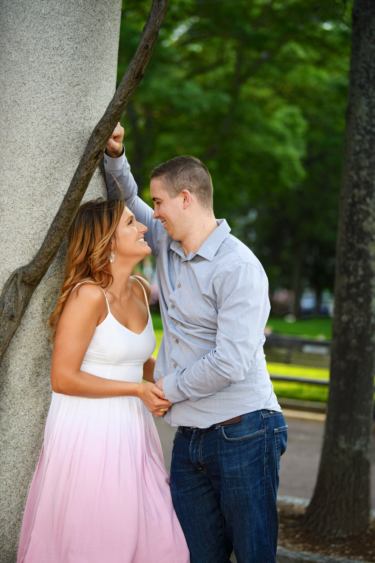 boston harbor engagement summer