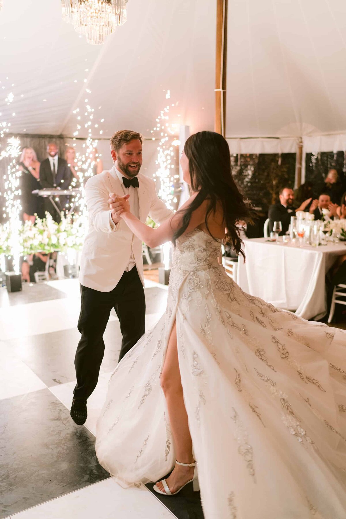 Bride and groom first wedding dance