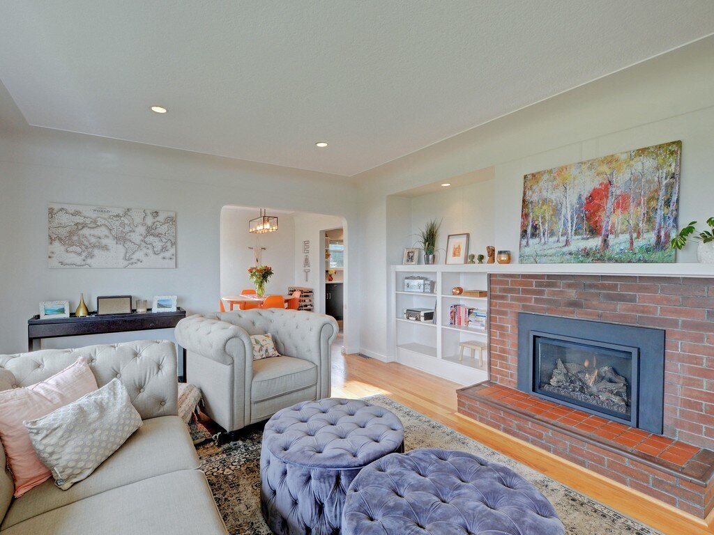 Midcentury modern home renovation living room interior design by Hanbury Design Co.