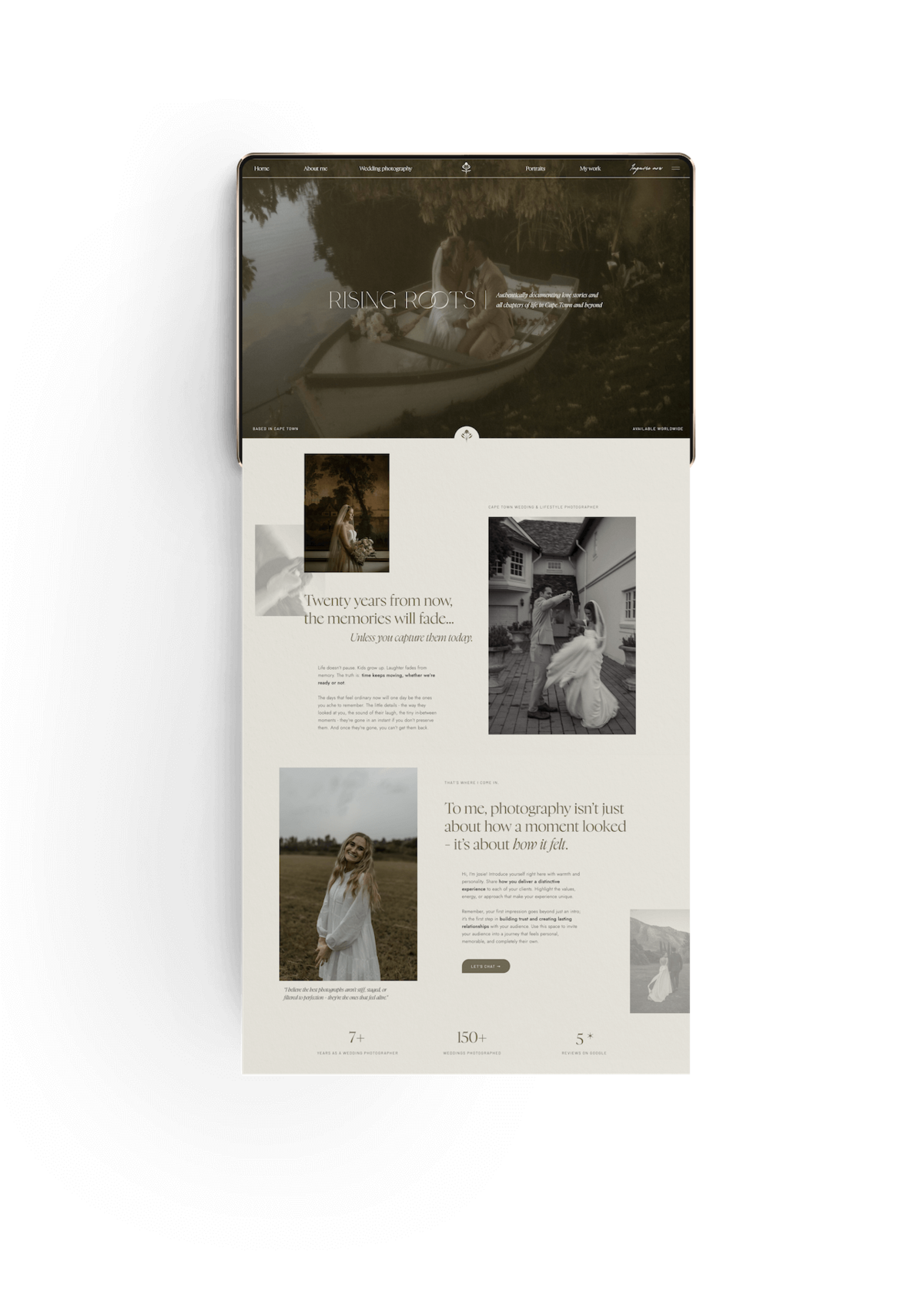 Tijdloze Showit website template voor trouwfotografen