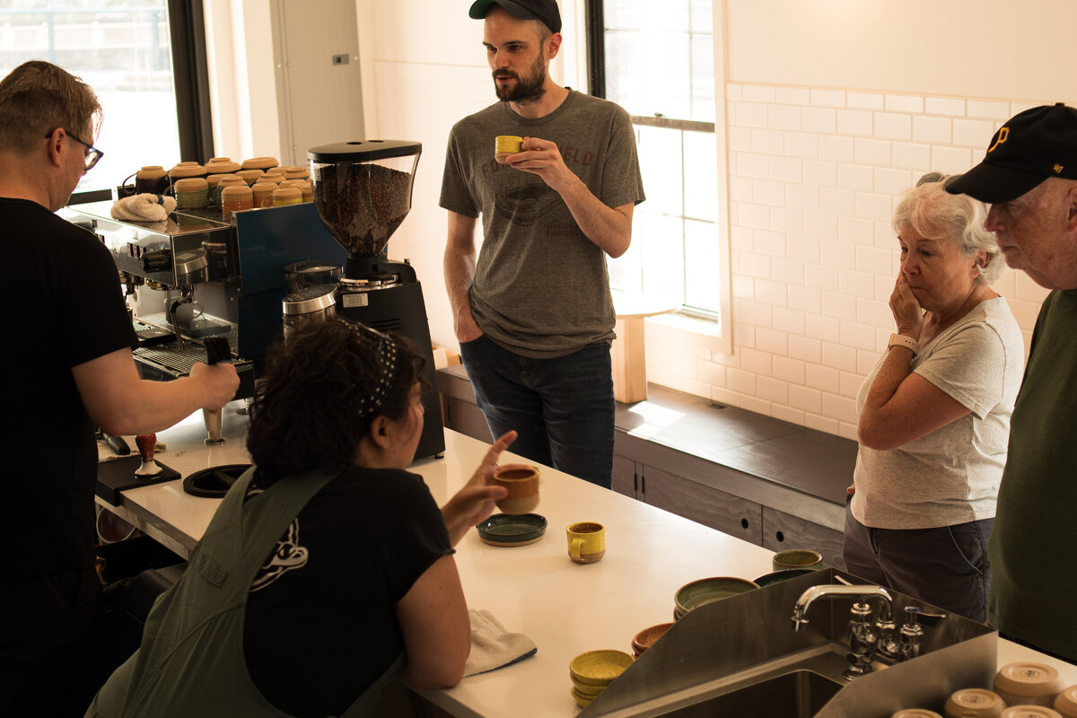 people drinking coffee