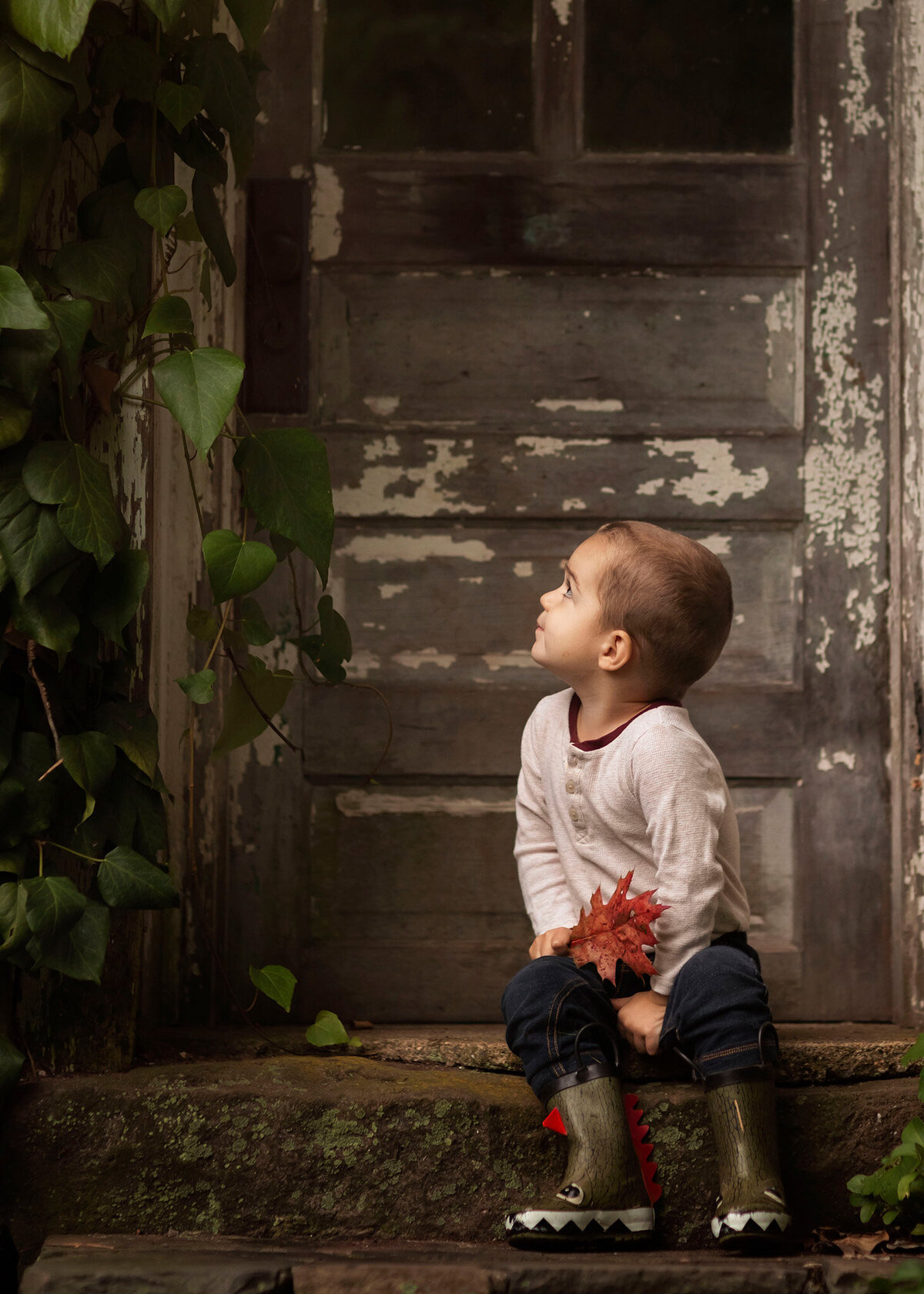 NJ fam photos of little boy looking at something
