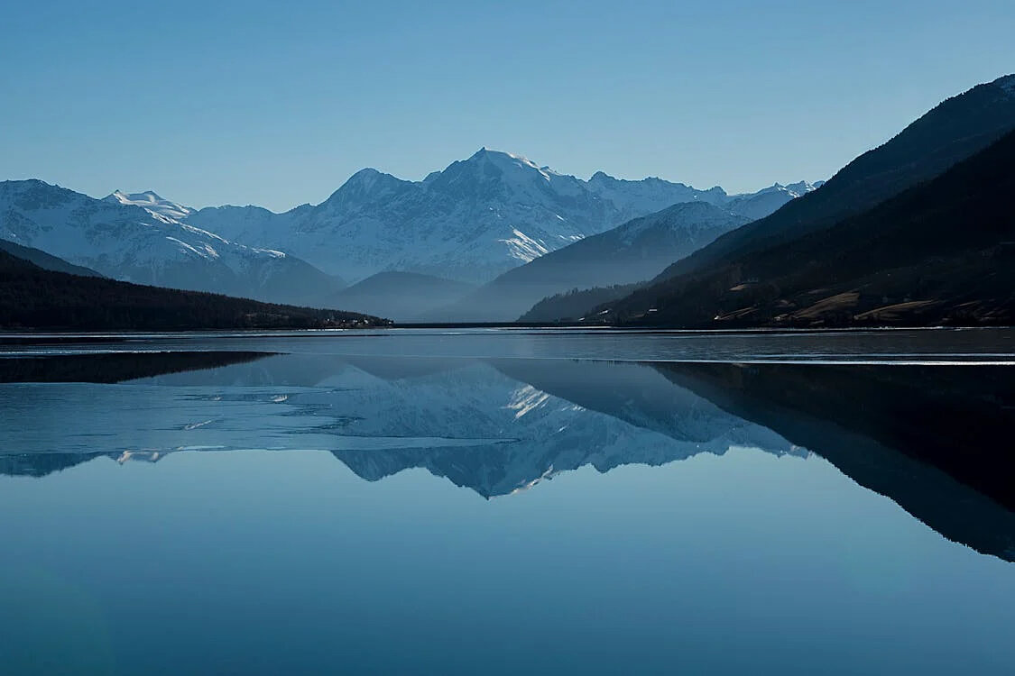 Mountains with lake view