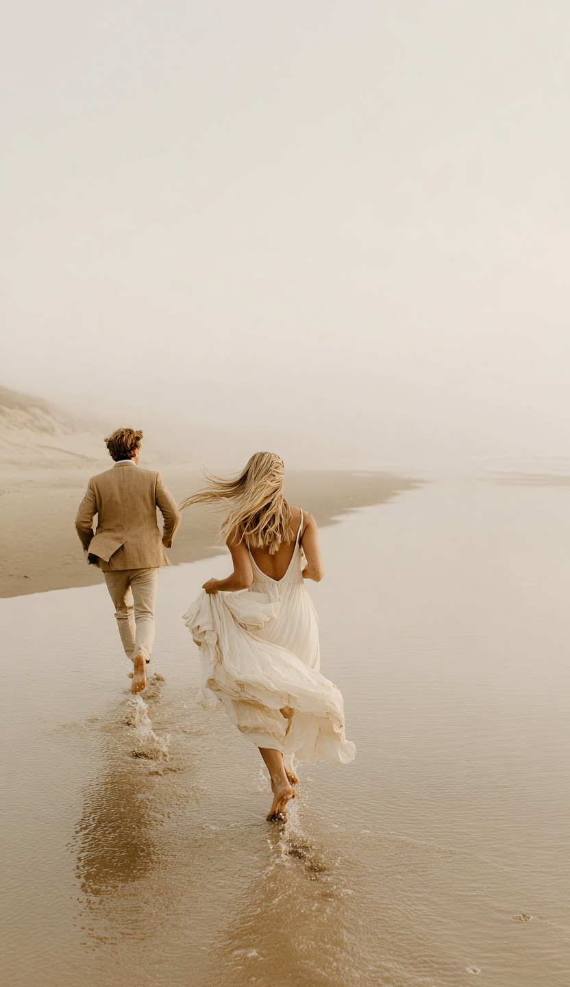 u8487914977_a_photo_of_the_bride_and_groom_running_down_the_d_06a86d12-77c7-4c82-896b-56f7e6339b96_3