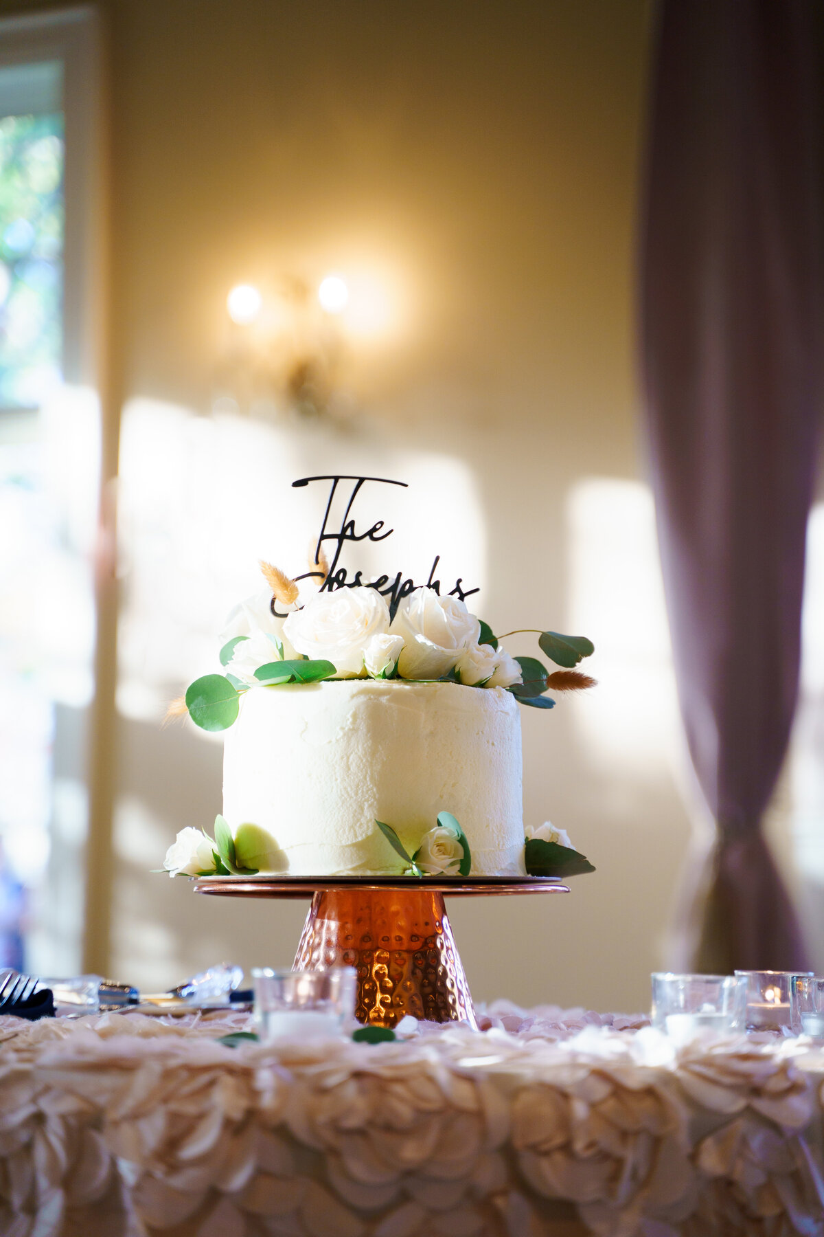 Simple, but lovely wedding cake at The Pinnacle Golf Course in Grove City, Ohio.