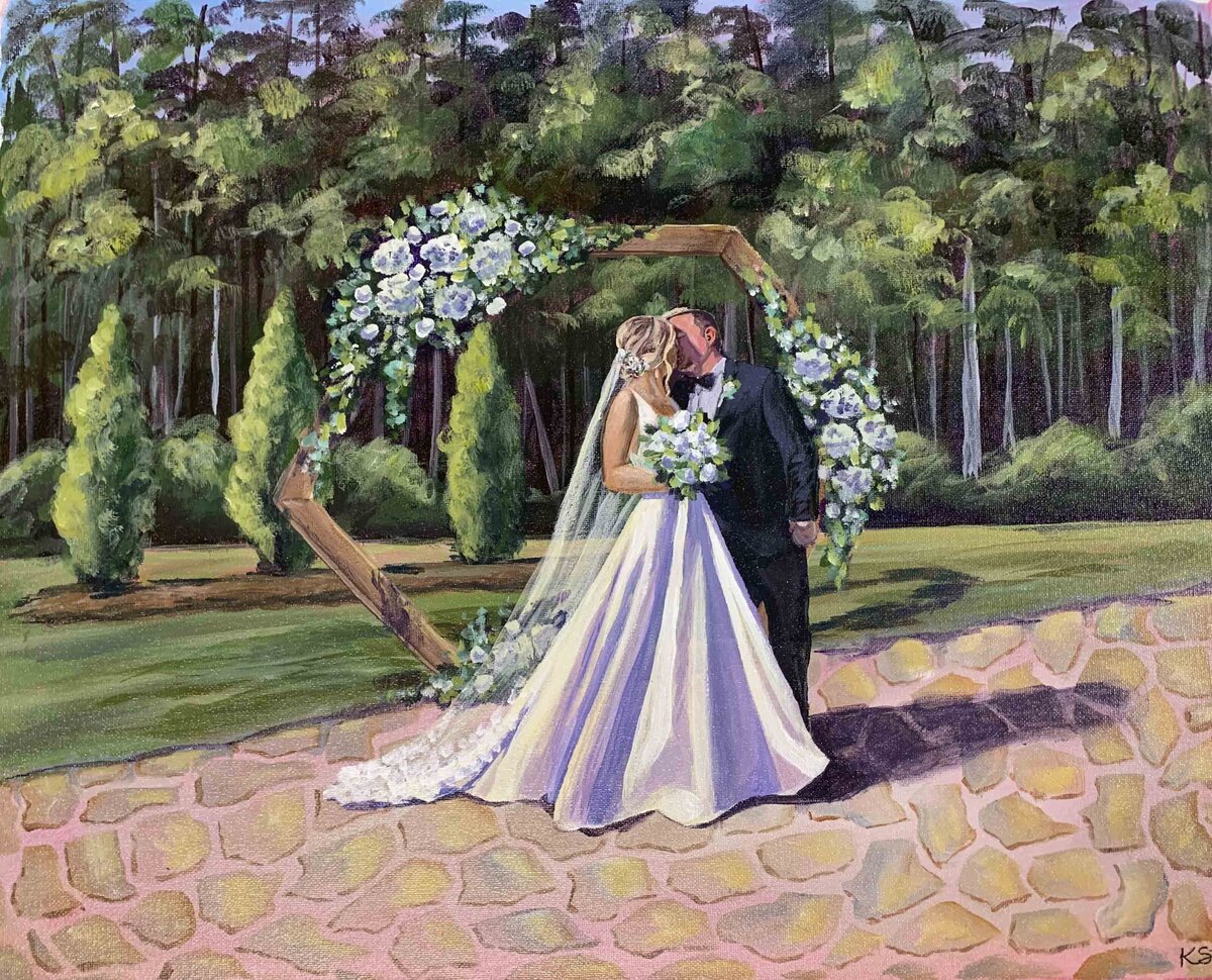 Live wedding painting example