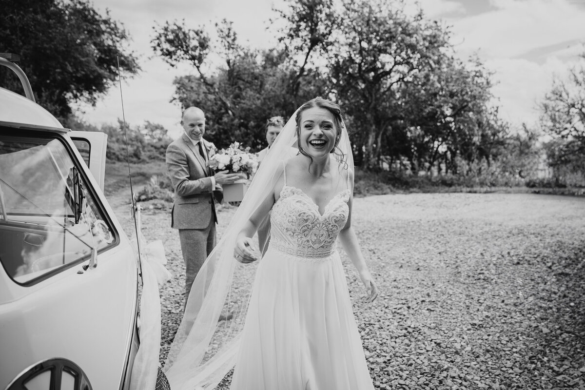 Happy bride at Old Gore Yardspace