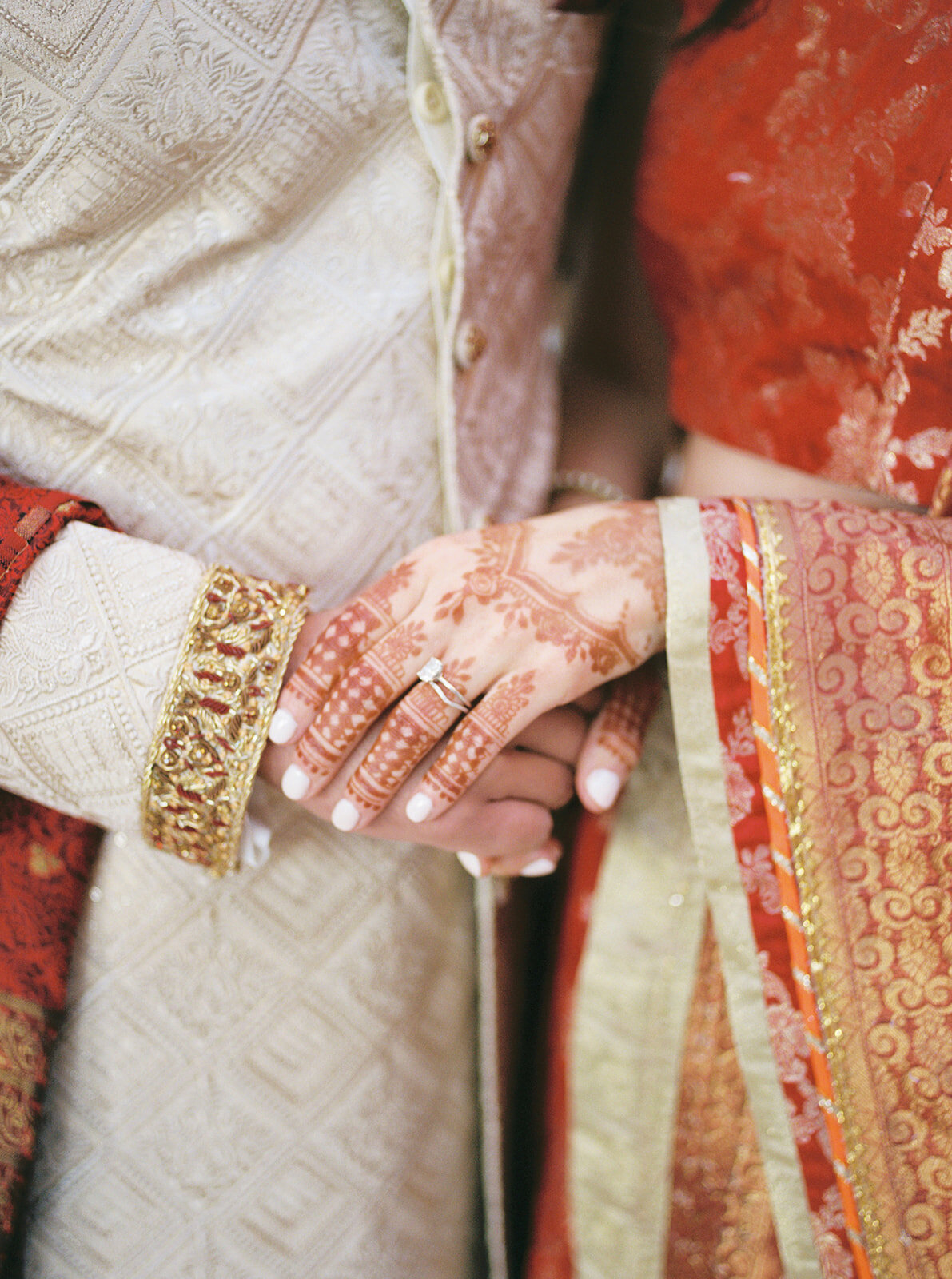Wedding photo of couples hands